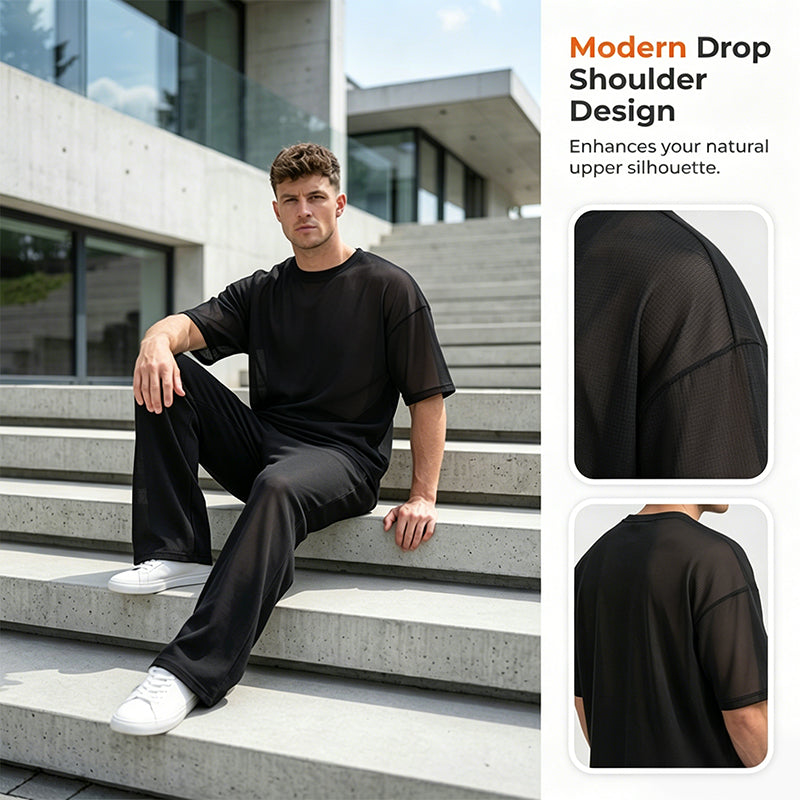 👕 Profitez dès maintenant d'une réduction de 60 % ! 👖 Ensemble deux pièces pour homme : t-shirt ample décontracté et pantalon large — un style décontracté pour le quotidien, coupe confortable 🌟