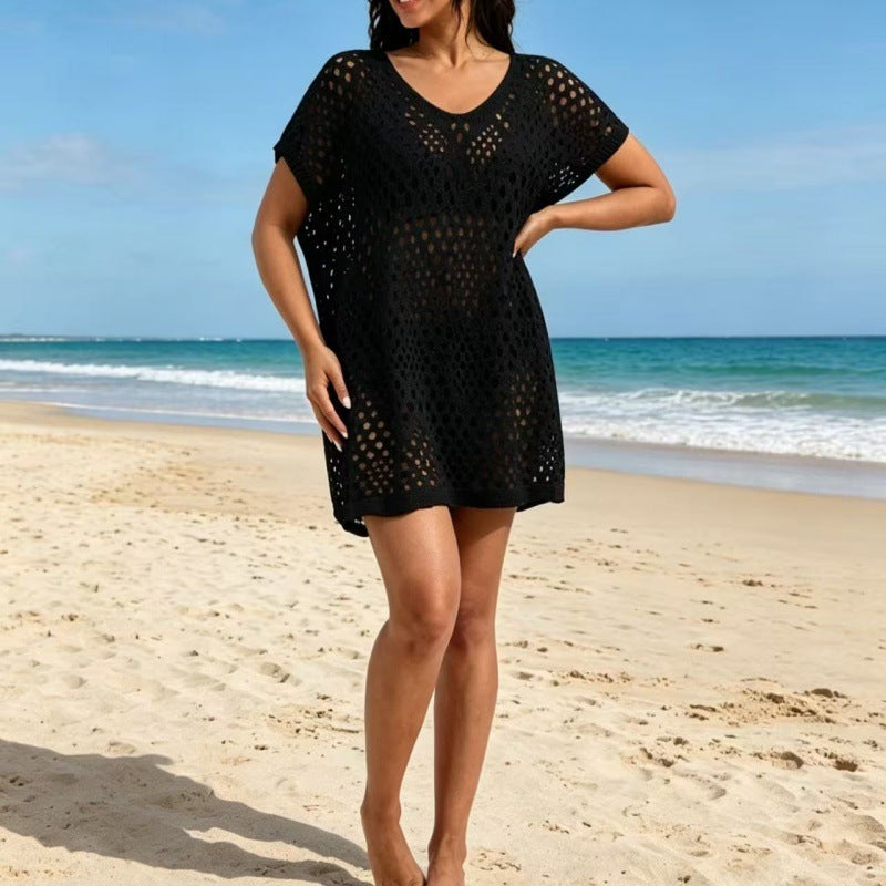 🌊 Cache-Maillot Femme Crochet Ajouré | Col Rond | Protection Solaire ☀️