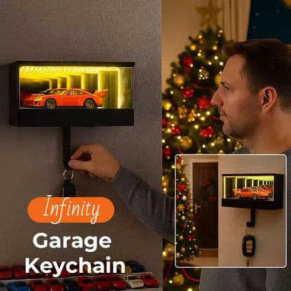 🔥 Soldes de Noël -50% ! ✨ Porte-Clés Garage Infini - Effet Tunnel Lumineux LED, Arrêt Automatique, Cadeau Voiture 🚗✨