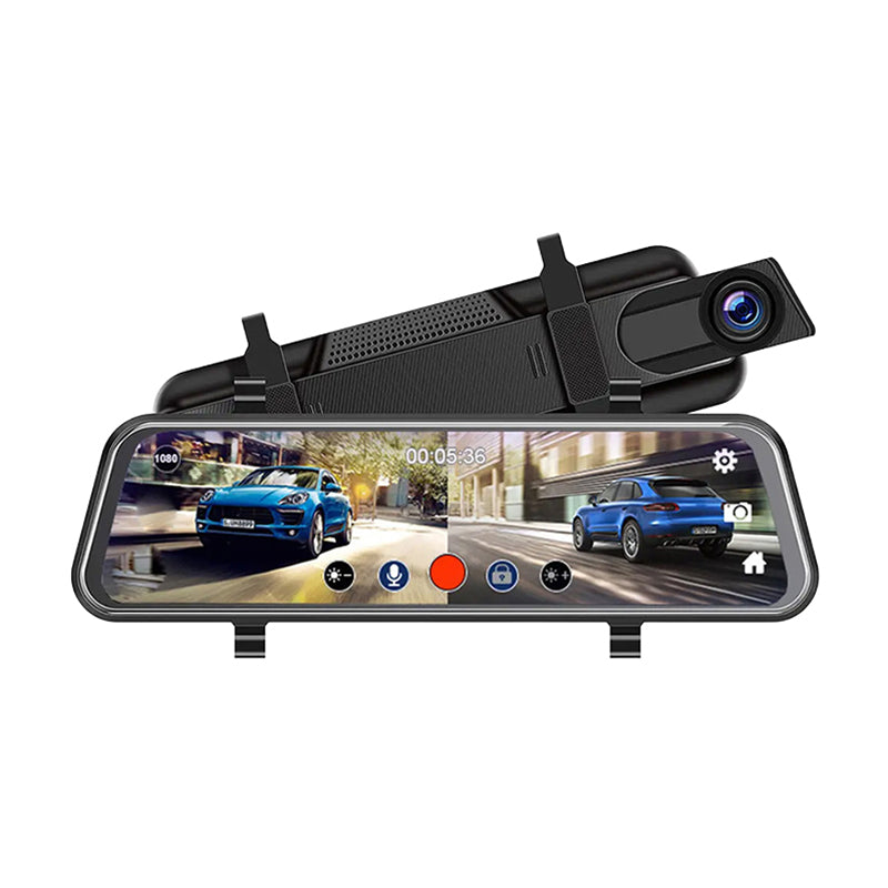 🥳SOLDES 2026🥳Caméra embarquée 10 pouces 1080p pour rétroviseur - Vision nocturne et mode parking - Carte mémoire 64 Go incluse