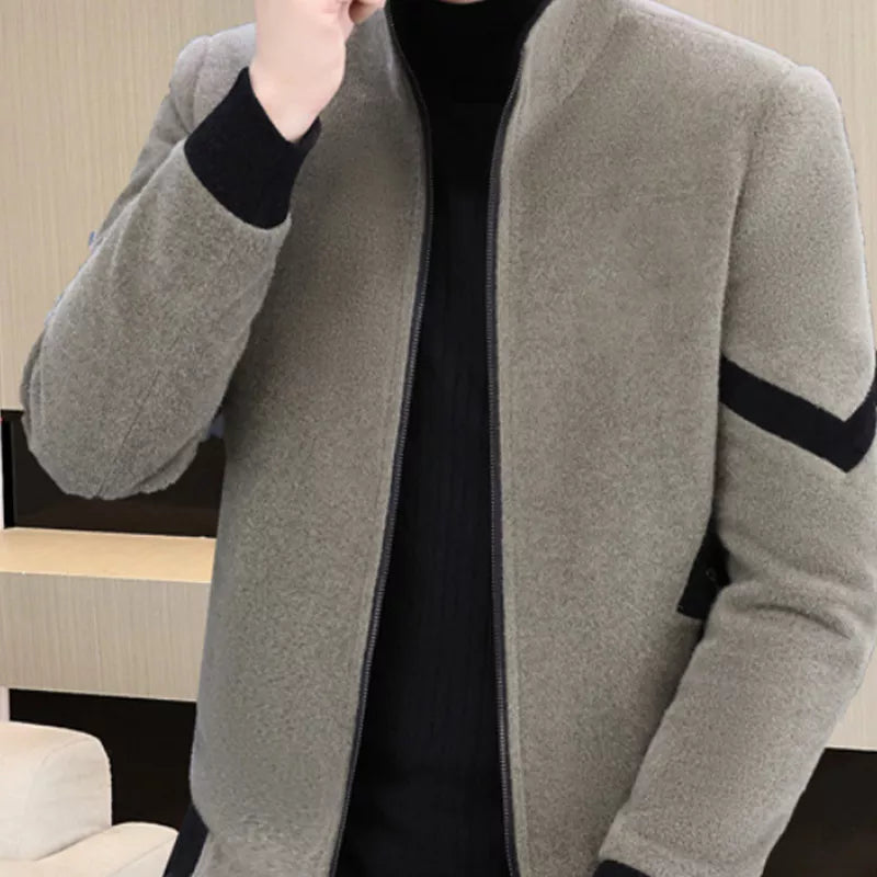 📢📢50 % DE RÉDUCTION !!! ✨Veste zippée décontractée en fausse laine pour homme