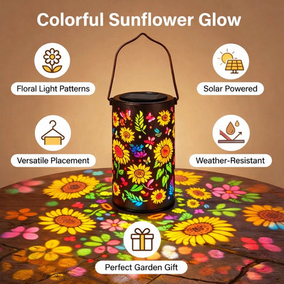 🌞 Lanterne Solaire Tournesol | Éclairage Décoratif de Jardin – IP55, Charge Automatique
