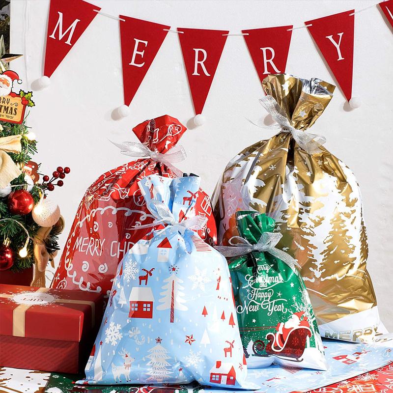 🔥Stock limité disponible 50 % DE RÉDUCTION🔥 - Sacs cadeaux de Noël avec cordon de serrage (biodégradables)