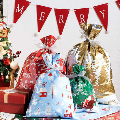 🔥Stock limité disponible 50 % DE RÉDUCTION🔥 - Sacs cadeaux de Noël avec cordon de serrage (biodégradables)