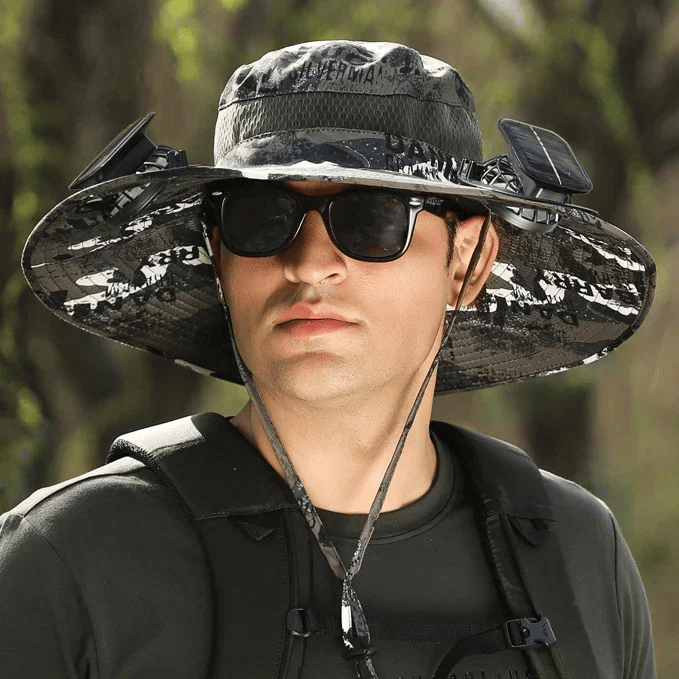 ☀️Promotion de l'été 50% de réduction sur le 🧢bord solaire à largeur bord de pêche extérieur chapeau-solaire et charge USB