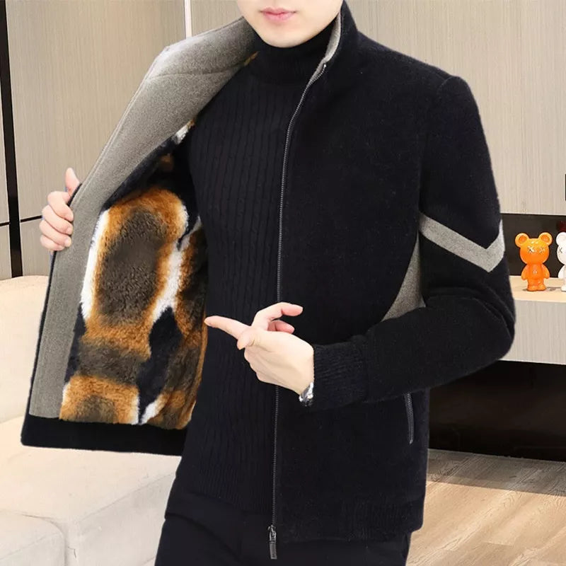 📢📢50 % DE RÉDUCTION !!! ✨Veste zippée décontractée en fausse laine pour homme