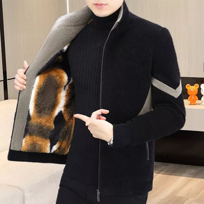 📢📢50 % DE RÉDUCTION !!! ✨Veste zippée décontractée en fausse laine pour homme