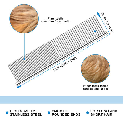 🐾 PROMO LIMITÉE 56% DE RÉDUCTION ! ✨ Brosse Démêlante pour Chats et Chiens – Professionnel, Double Face ✨
