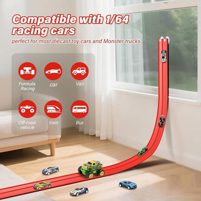 🔥 50% DE RÉDUCTION ! ✨ Circuit de Course Flexible 4m - Montage Sans Outil, Matériau Écologique, Développe la Créativité 🚗✨