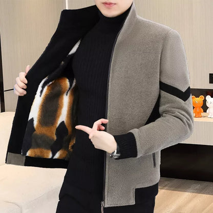 📢📢50 % DE RÉDUCTION !!! ✨Veste zippée décontractée en fausse laine pour homme