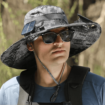 ☀️Promotion de l'été 50% de réduction sur le 🧢bord solaire à largeur bord de pêche extérieur chapeau-solaire et charge USB