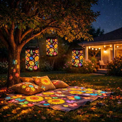 🌞 Lanterne Solaire Tournesol | Éclairage Décoratif de Jardin – IP55, Charge Automatique