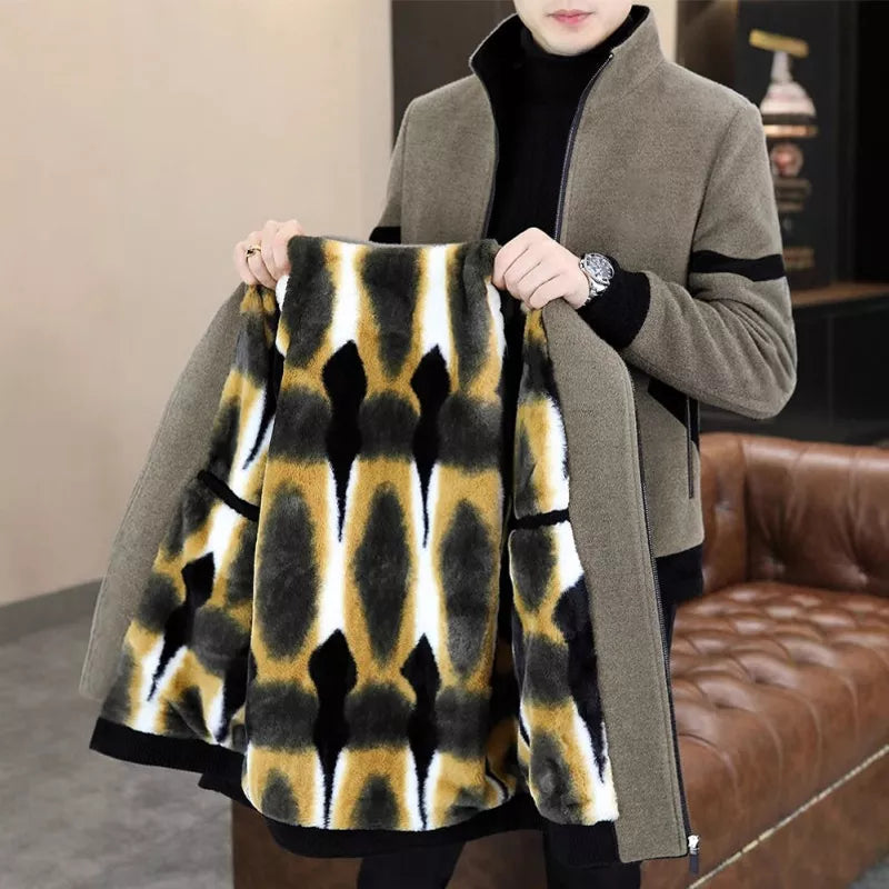 📢📢50 % DE RÉDUCTION !!! ✨Veste zippée décontractée en fausse laine pour homme