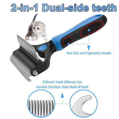 🐾 PROMO LIMITÉE 56% DE RÉDUCTION ! ✨ Brosse Démêlante pour Chats et Chiens – Professionnel, Double Face ✨