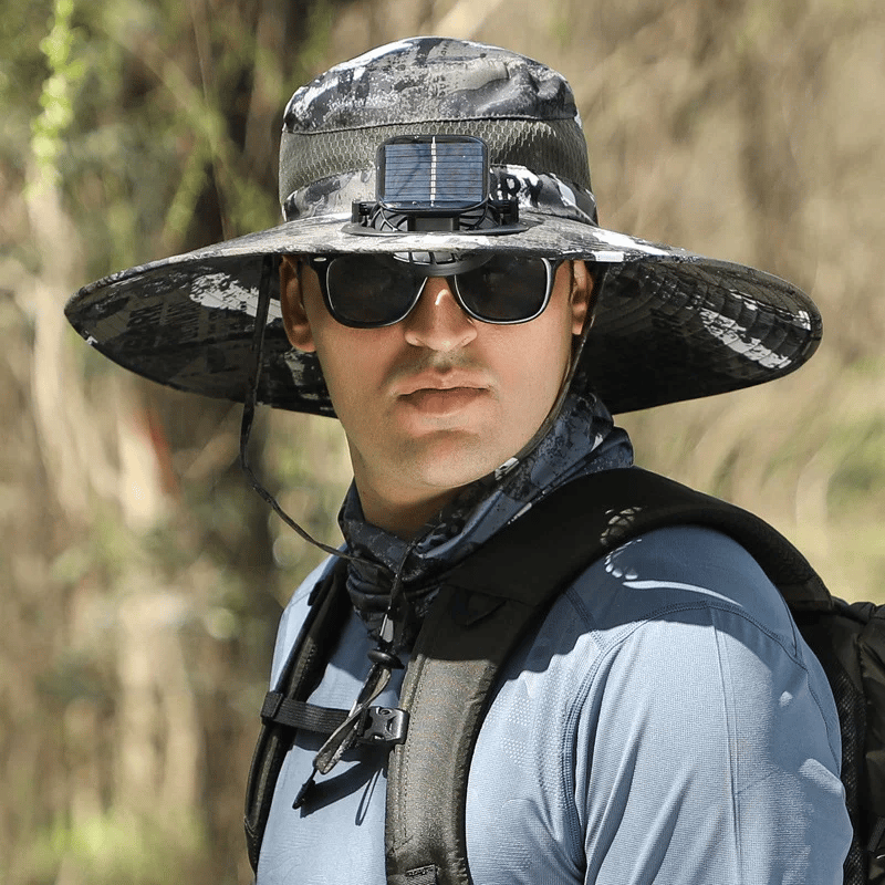 ☀️Promotion de l'été 50% de réduction sur le 🧢bord solaire à largeur bord de pêche extérieur chapeau-solaire et charge USB