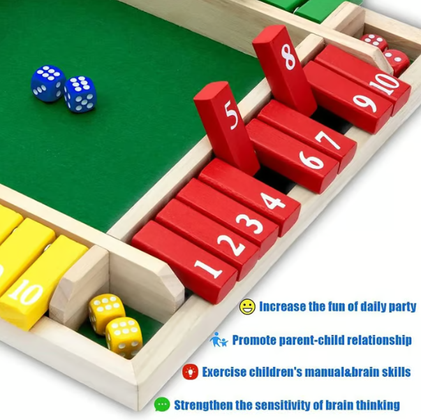 🔥Stock limité disponible 50 % DE RÉDUCTION🔥 JEUX DE FAMILLE AMUSANTS - Jeu de société Shut The Box 🎲