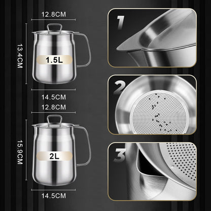 🎅 Fureur hivernale - Moitié prix 🎊 Contenant multifonctionnel de grande capacité en acier inoxydable 304 pour filtre à huile.