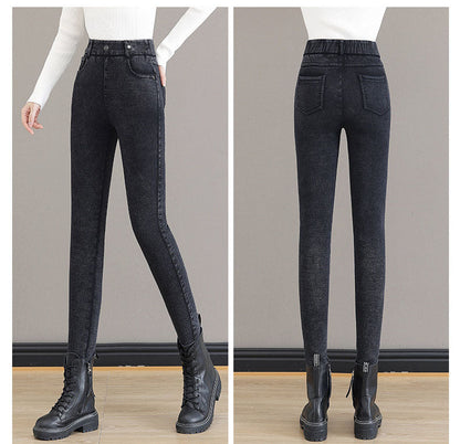 👖50% DE RÉDUCTION! ✨ JEAN SKINNY CHAUD - Taille Haute & Tissu Stretch, Confort Optimal pour l'Hiver, Style Tendance pour Quotidien et Sorties ❄️💃