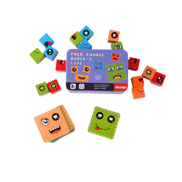 🎭 Puzzle 5D Changement de Visages - Jeu Familial Interactif, Stimule la Créativité et la Logique des Enfants 👨‍👩‍👧‍👦✨