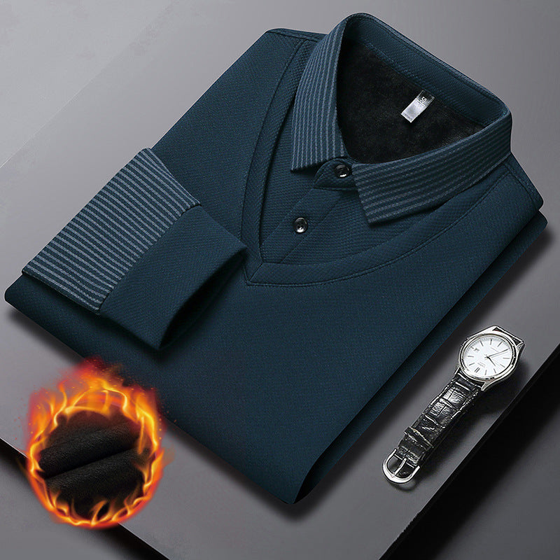 🔥50% DE RÉDUCTION ! 🍂 Chemise à Col Rayé 2 Pièces - Style Automne/Hiver en Coton Respirant et Confortable 👔📦