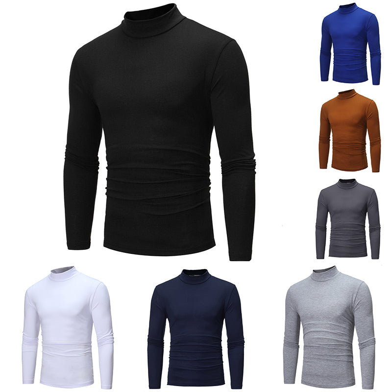 📢📢50 % de réduction !!!✨🎅T-shirt thermique homme en coton à col montant : chaud, respirant & décontracté pour automne-hiver ! ❄️