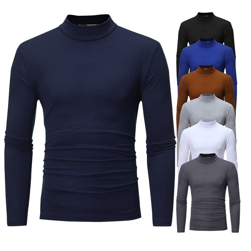 📢📢50 % de réduction !!!✨🎅T-shirt thermique homme en coton à col montant : chaud, respirant & décontracté pour automne-hiver ! ❄️