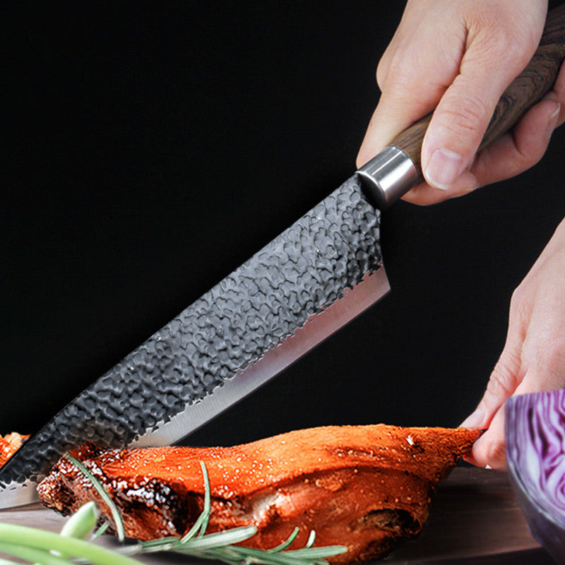 🔥🔪 PROMO LIMITÉE 50% ! Ensemble Couteaux de Chef Professionnels 6 Pièces – Acier Inoxydable, Manche Bois, Tranchant Durable, Texturé Martelé, Parfait pour Toutes Cuisines ✨