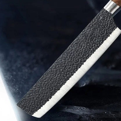 🔥🔪 PROMO LIMITÉE 50% ! Ensemble Couteaux de Chef Professionnels 6 Pièces – Acier Inoxydable, Manche Bois, Tranchant Durable, Texturé Martelé, Parfait pour Toutes Cuisines ✨