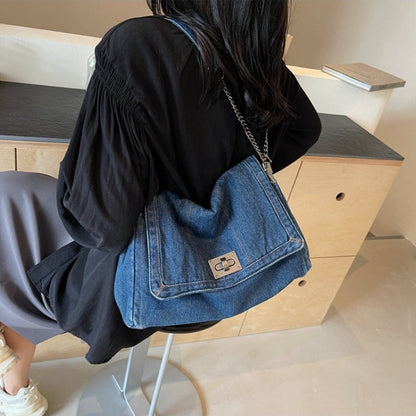 👜Sac À Épaule Rétro Grande Capacité À Chaîne en Denim🛒💙