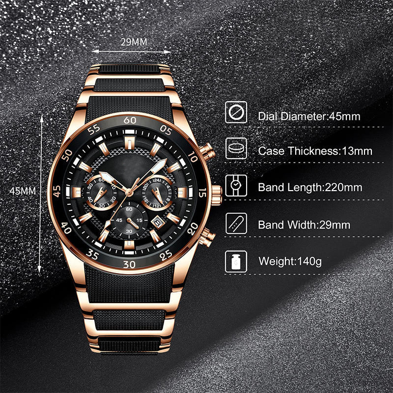 🔥Stock limité disponible 50% de réduction🔥Montre à quartz multifonctionnelle étanche pour hommes