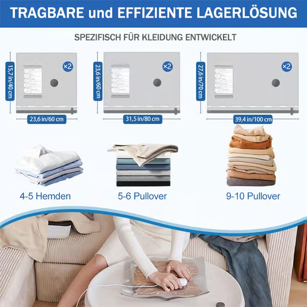 🎁 Hot Sale 49% OFF 🔥6 paquets de sacs de compression sous vide électriques USB - Gagnez de l'espace, voyagez léger !