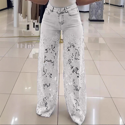 ❤️ Temps limité demi-prix - Jeans patchwork avec lacets élégants