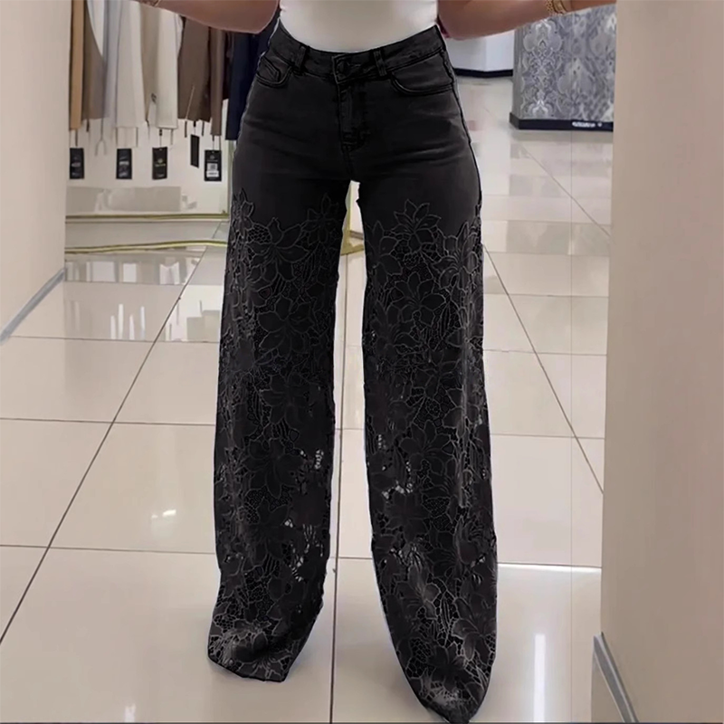 ❤️ Temps limité demi-prix - Jeans patchwork avec lacets élégants