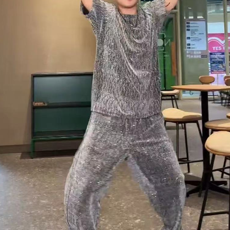 💖2025 tout nouveau design✨Costume deux pièces pour homme avec chemise à manches courtes et pantalon large🩳