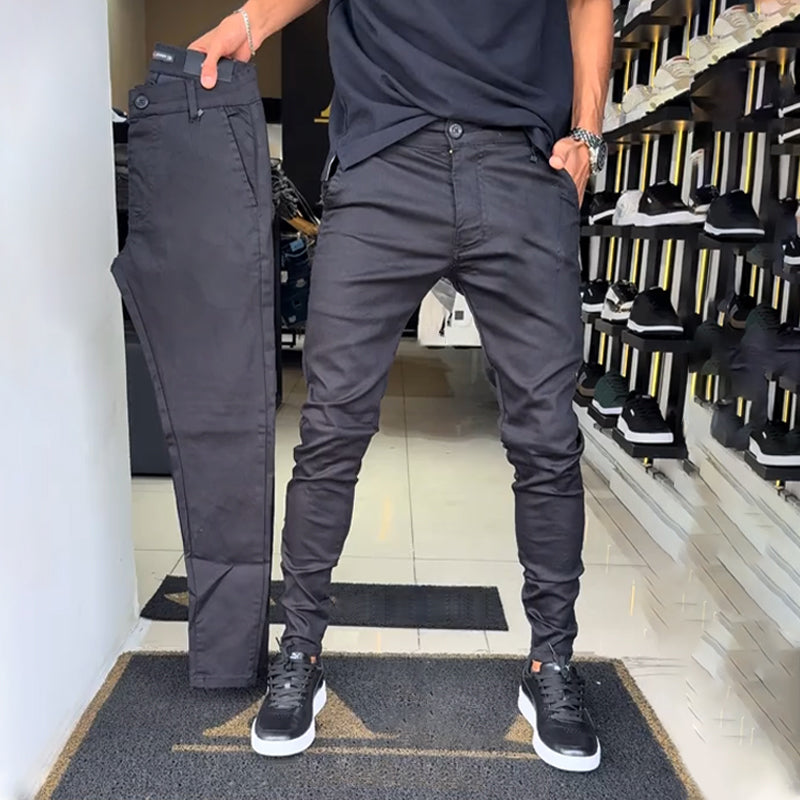 ⏰🔥OFFRE LIMITÉE : 50 % DE RÉDUCTION !🔥Plus de 50K+ unités vendues !Pantalon casual slim fit en tissu uni pour homme