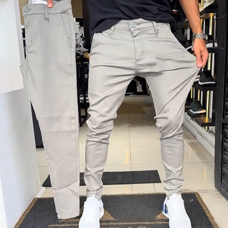 ⏰🔥OFFRE LIMITÉE : 50 % DE RÉDUCTION !🔥Plus de 50K+ unités vendues !Pantalon casual slim fit en tissu uni pour homme