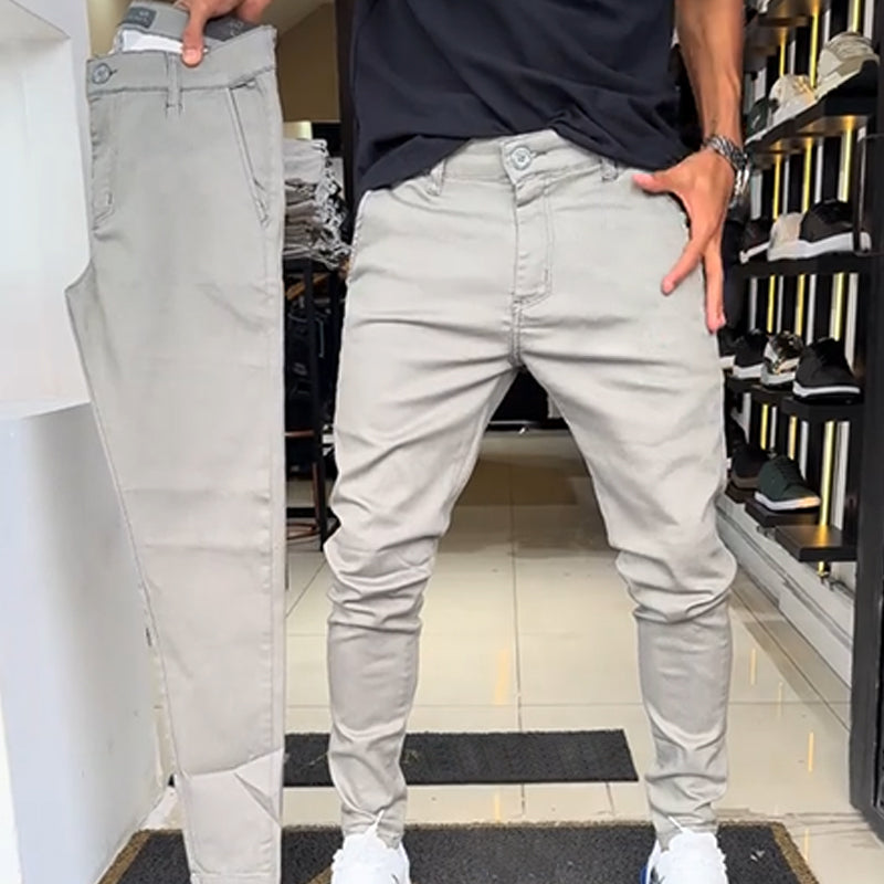 ⏰🔥OFFRE LIMITÉE : 50 % DE RÉDUCTION !🔥Plus de 50K+ unités vendues !Pantalon casual slim fit en tissu uni pour homme