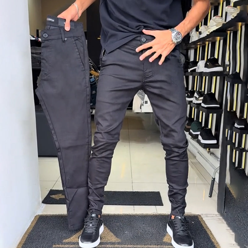 ⏰🔥OFFRE LIMITÉE : 50 % DE RÉDUCTION !🔥Plus de 50K+ unités vendues !Pantalon casual slim fit en tissu uni pour homme