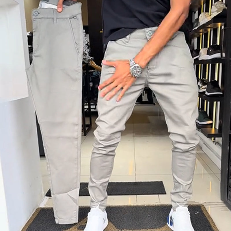 ⏰🔥OFFRE LIMITÉE : 50 % DE RÉDUCTION !🔥Plus de 50K+ unités vendues !Pantalon casual slim fit en tissu uni pour homme