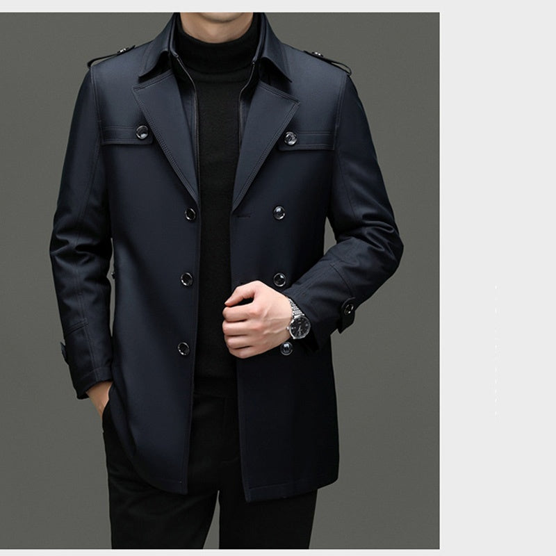🔥 50% KORTING ! ✨ Mannen Lange Trenchcoat - Afneembare Voering, Winddicht en Waterafstotend, Klassiek en Praktisch 🧥🌂