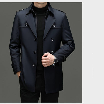 🔥 50% KORTING ! ✨ Mannen Lange Trenchcoat - Afneembare Voering, Winddicht en Waterafstotend, Klassiek en Praktisch 🧥🌂