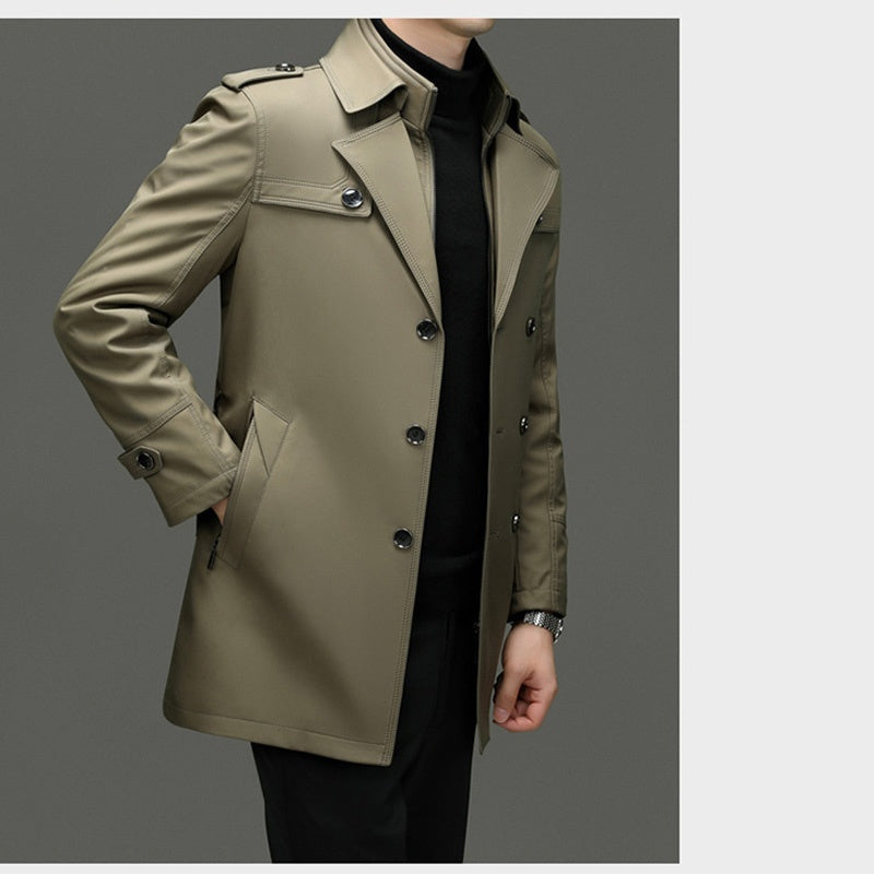 🔥 50% KORTING ! ✨ Mannen Lange Trenchcoat - Afneembare Voering, Winddicht en Waterafstotend, Klassiek en Praktisch 🧥🌂