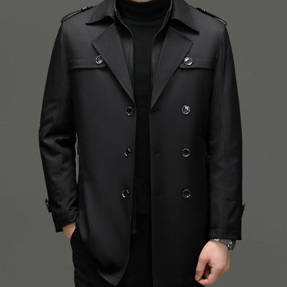 🔥 50% KORTING ! ✨ Mannen Lange Trenchcoat - Afneembare Voering, Winddicht en Waterafstotend, Klassiek en Praktisch 🧥🌂