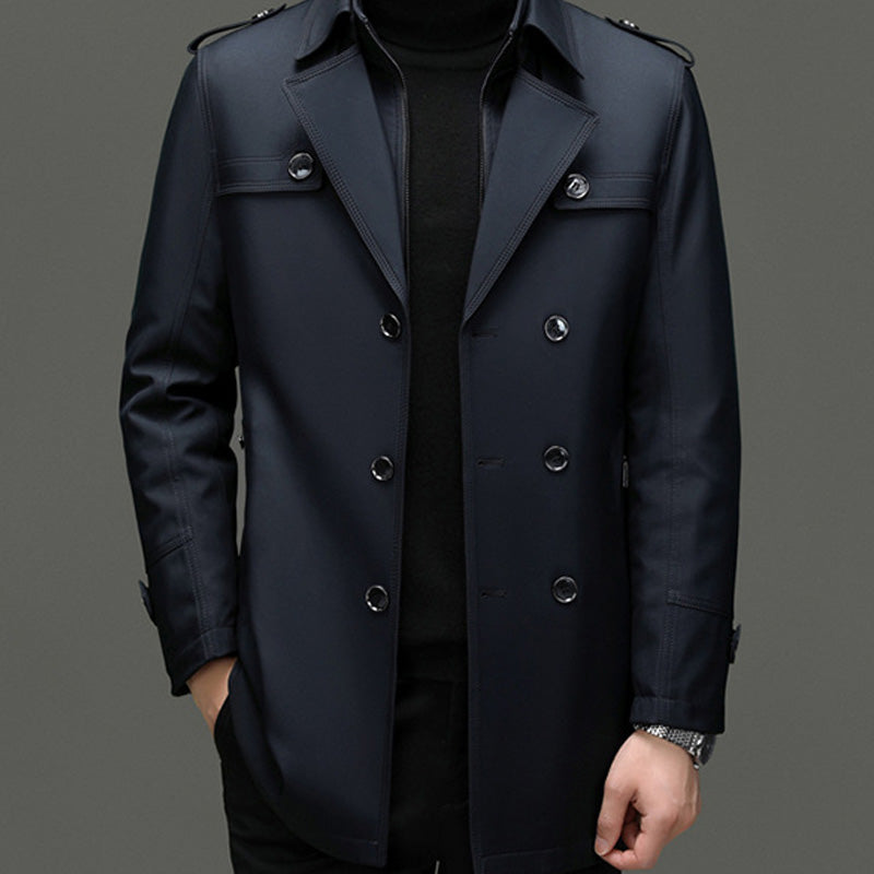 🔥 50% KORTING ! ✨ Mannen Lange Trenchcoat - Afneembare Voering, Winddicht en Waterafstotend, Klassiek en Praktisch 🧥🌂