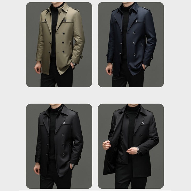 🔥 50% KORTING ! ✨ Mannen Lange Trenchcoat - Afneembare Voering, Winddicht en Waterafstotend, Klassiek en Praktisch 🧥🌂