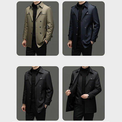 🔥 50% KORTING ! ✨ Mannen Lange Trenchcoat - Afneembare Voering, Winddicht en Waterafstotend, Klassiek en Praktisch 🧥🌂