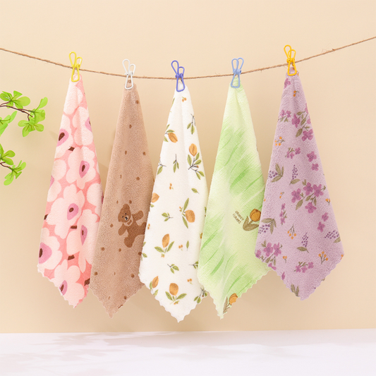 🔥 50% DE RÉDUCTION ! ✨ Lot de 5 Chiffons en Microfibre Coral Fleece - Absorption Ultra-Rapide, Sans Peluches, Idéal pour Vaisselle Délicate et Surfaces Fragiles 🧽💧