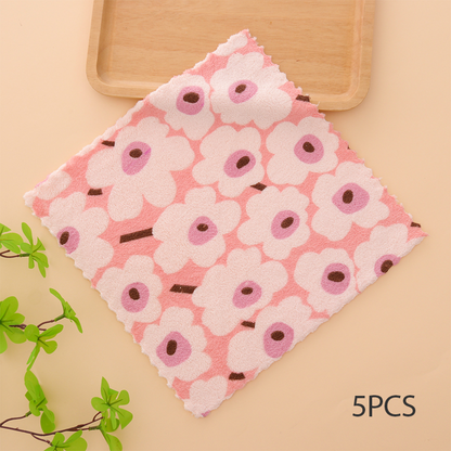 🔥 50% DE RÉDUCTION ! ✨ Lot de 5 Chiffons en Microfibre Coral Fleece - Absorption Ultra-Rapide, Sans Peluches, Idéal pour Vaisselle Délicate et Surfaces Fragiles 🧽💧