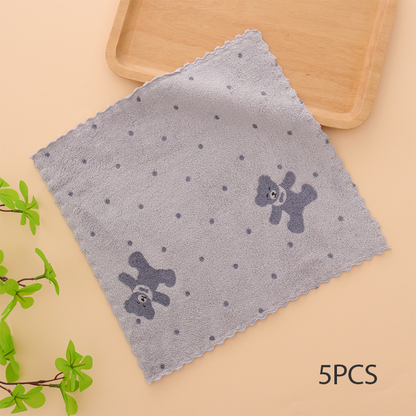 🔥 50% DE RÉDUCTION ! ✨ Lot de 5 Chiffons en Microfibre Coral Fleece - Absorption Ultra-Rapide, Sans Peluches, Idéal pour Vaisselle Délicate et Surfaces Fragiles 🧽💧