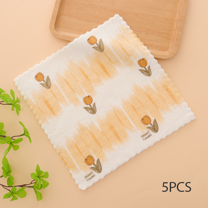 🔥 50% DE RÉDUCTION ! ✨ Lot de 5 Chiffons en Microfibre Coral Fleece - Absorption Ultra-Rapide, Sans Peluches, Idéal pour Vaisselle Délicate et Surfaces Fragiles 🧽💧